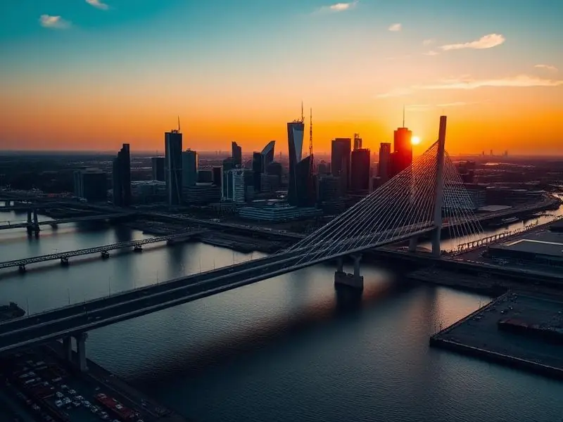 Stadsbeeld van Rotterdam, met 741 restaurants in deze gids